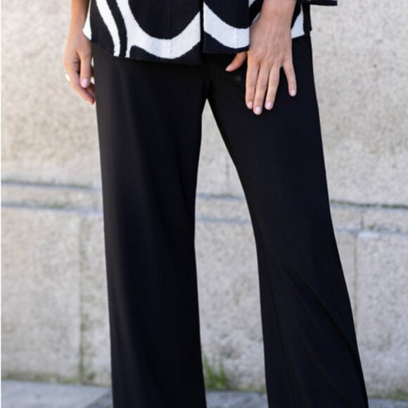 Frank Lyman Wide Leg Dress Pants Size 2 Black Casual Front Zip 183372 New - Picture 1 of 12